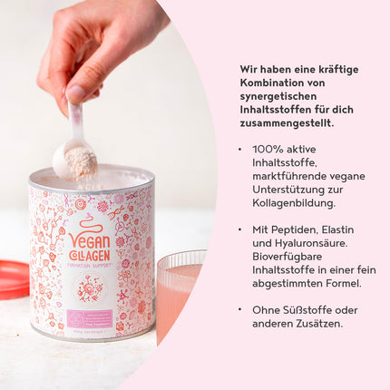 Vegan Collagen Powder + Hyaluronic Acid [400g] | Plant-based alternative to collagen hydrolysate | with 13 amino acids and vitamin C from camu | Tasteless | Made in Germany | Alpha Foods