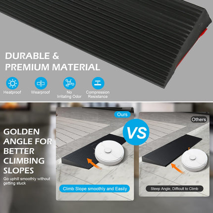 Door threshold ramp, 900 x 80 x (10-30) mm rubber ramp, wheelchair ramp load capacity 800 kg for wheelchairs, strollers, walkers or e-scooters (3.0 cm height)