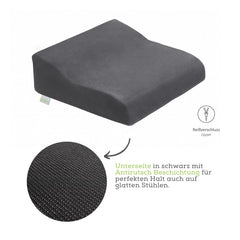 Bodyprotect Standing Aid Booster Seat 40 x 40 x 13 cm, Anti-Slip, Firm Seat Cushion, Ökotex 100, Washable, Grey, Made in EU, Grey