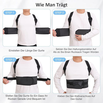 Back straightener, back support belt posture correction women men, posture correction belt, back posture corrector, adjustable posture trainer back belt for shoulder neck back support (36'-47')