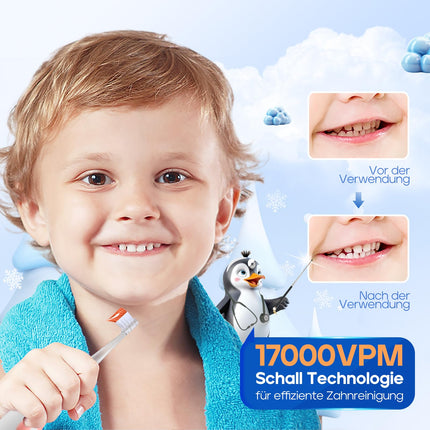 Seago Electric Toothbrush for Children and Baby Toothbrushes from 0, 1, 2, 3 Years, with LED Light, Round Soft Replacement Brushes, Electric Toothbrush for Baby, 2 Minute Smart Timer, Waterproof IPX7, SG513 (Blue)