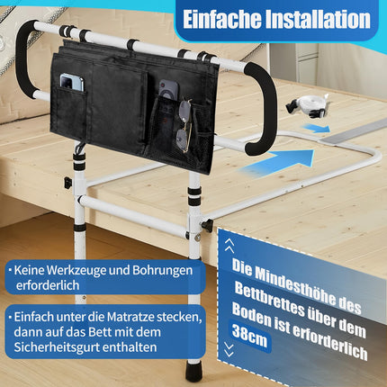 FinityPro Bed Riser for Seniors, Adjustable &amp; Extendable Bed Riser for Seniors, Foldable Bed Rail with Large Storage Bag for Elderly, 450lbs Capacity, Bed Rail for Adults