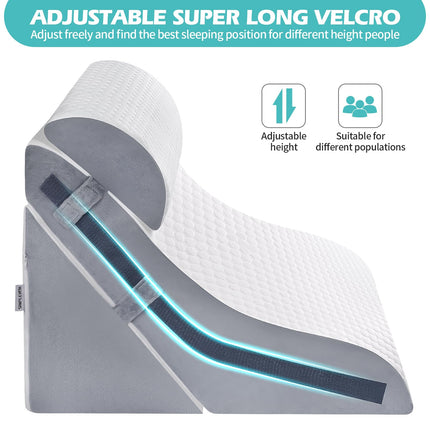 Wedge Pillow for Sleeping, Orthopedic Bed Wedge Pillow Set, 15-in-1 Adjustable Memory Foam Wedge Pillow After Surgery, 9 &amp; 16 &amp; 20 Inch Height 3-in-1 Incline Pillow Wedges for Acid Reflux