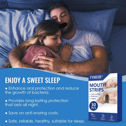 30 pieces mouth plasters against snoring, mouth band snore stopper, anti-snoring snoring plasters at night, against snoring, helps against snoring and develops nasal breathing habits