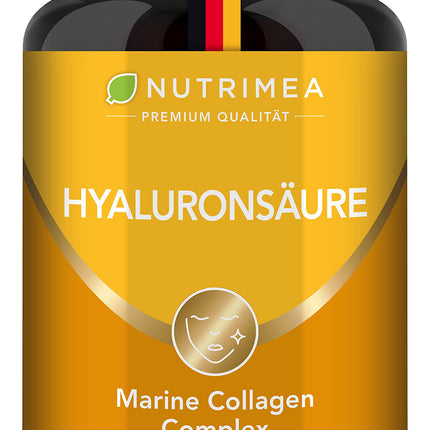 Hyaluronic Acid Collagen Complex | Premium Hyaluronic Acid Enriched with Vitamin C + Vitamin A | 60 High-Dose Capsules | For smooth skin, anti-aging &amp; joints