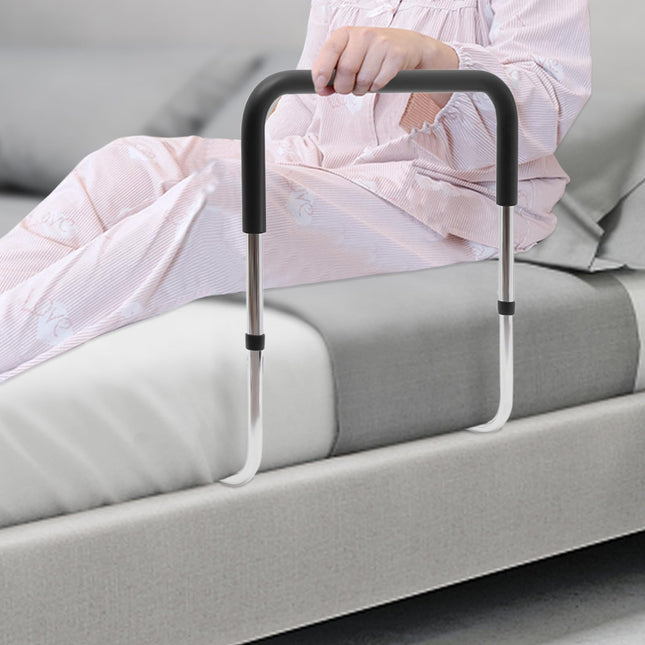 Shiyinge Bed Rail Bedside Preventive Grab Bar Height Adjustable Bed Bedside Fall Prevention Grab Bar Bed Rail with Fixing Belt for Elderly People Seniors Adults Black up to 136 kg