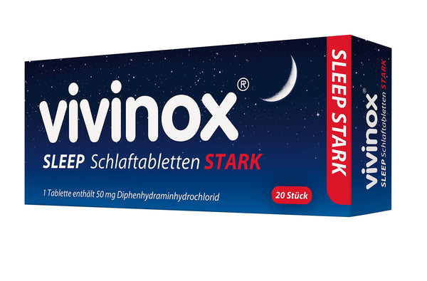 vivinox SLEEP sleeping pills strong: sleeping aid for falling asleep and staying asleep, with diphenhydramine for sleep disorders, 20 tablets