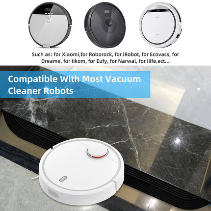 Door threshold ramp for robot vacuum cleaners, silicone threshold ramp for all robot vacuum cleaner accessories, robust construction and easy handling (black, 69 cm)