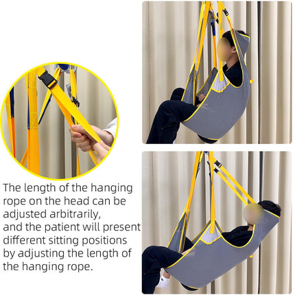 FloAPa Patient Lift Transfer Belt Patient Lift Split Leg Sling with 6 Adjustable Straps Reusable Aids Patient Lifting Sling for Elderly People, Gray