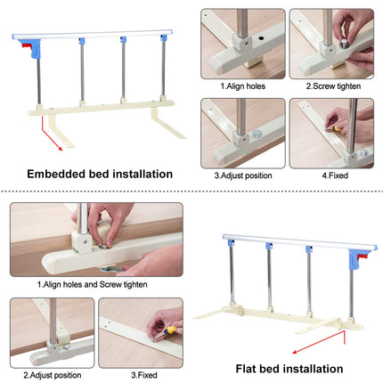 Signstek Bed Rail Foldable Portable Bed Safety Rail for Elderly, Adults Assist Handle Handicap Bed Railing Hospital Metal Handle Bumper