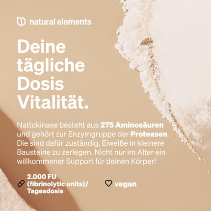 Nattokinase – 180 high-dose capsules each 100mg (20,000 FU/g) – non-GMO – vegan, without unnecessary additives – produced in Germany &amp; laboratory-tested