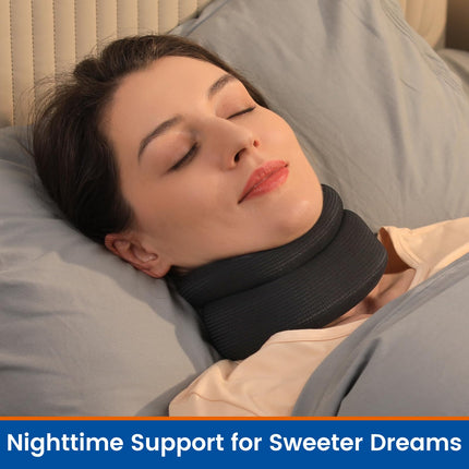 Willcom Neck Support for Neck Pain, Soft Cervical Collar for Sleeping, Vertebra Alignment and Stabilization, Relieves Pressure in the Spine (Black, Large, 35-42CM)