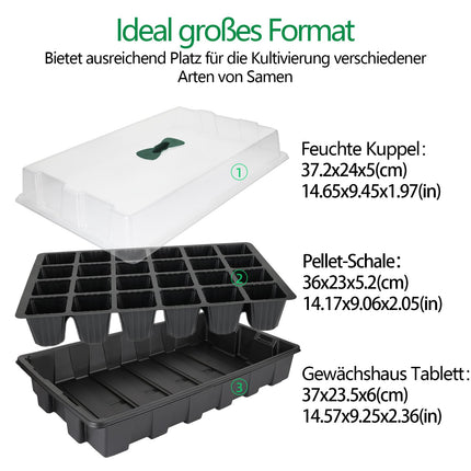 CNNIK 5 Pack Small Growing Greenhouse 120 Cells Grow Box Indoor Greenhouse Growing Set Plant Label and Tool Growing Tray Plants for Outdoor Indoor