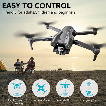 Mingfuxin GPS Drone with 4K Camera, Foldable RC Quadcopter Drones for Adults, 5G Transmission FPV Drone Foldable RC Quadcopter with Automatic Return, Brushless Motor, Gesture Control