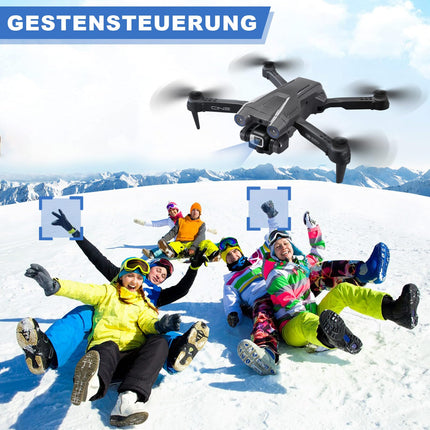 Drone with 4K Camera, Foldable RC Drone RC Quadcopter with 1080P HD Dual Camera, FPV Transmission, 2 Batteries, Gesture Control, Altitude Hold, One-Key Takeoff/Landing 3D Flips for Beginners (Black)