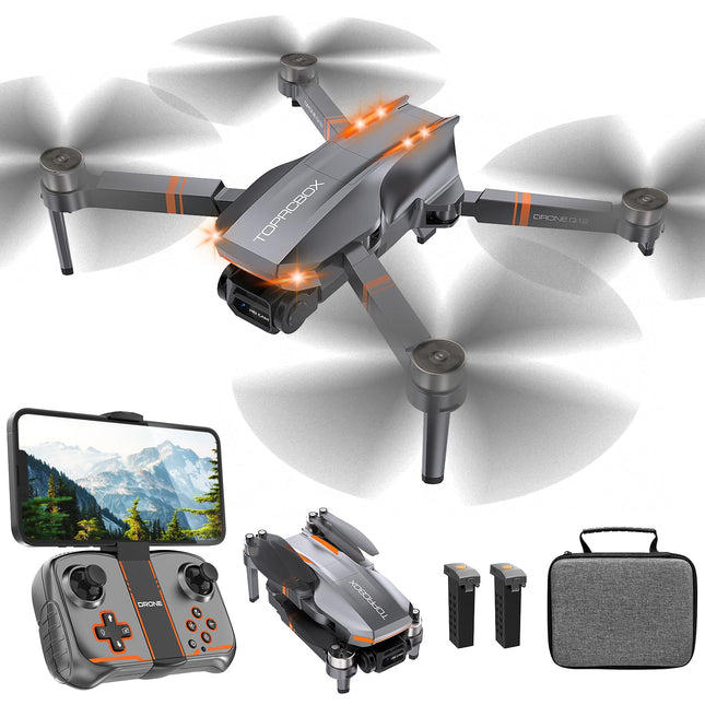 Brushless Motor Drone with Camera, Foldable Drone with LED Lights, 30-Min Long Flight Time, RC Quadcopter for Beginners Adults