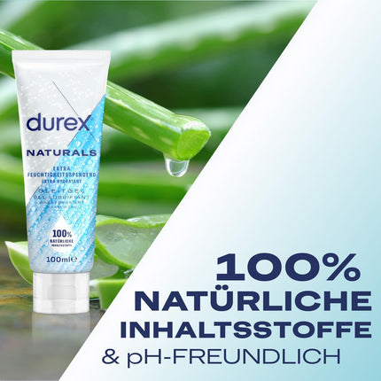 Durex Naturals Extra Moisturizing Personal Lubricant – 100% Natural Lubricant with Hyaluronic Acid – Dermatologically Tested &amp; pH-Friendly – ​​100 ml