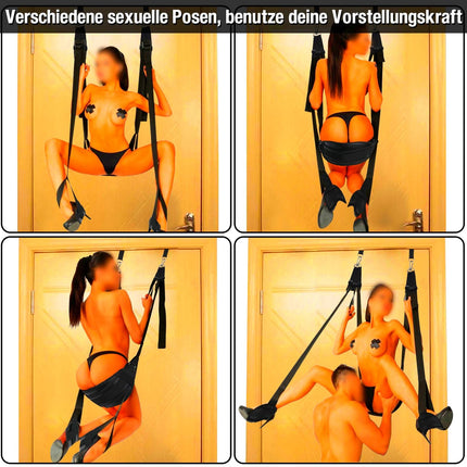 Hallowa Leather Door Love Swing Sex Swing with Seat - New Leather Upholstery Thick Fluff, Straps, Sex Door Love Slings Bondage Restraints for Adult Toys, Holds up to 180KG (Upgrade Version)