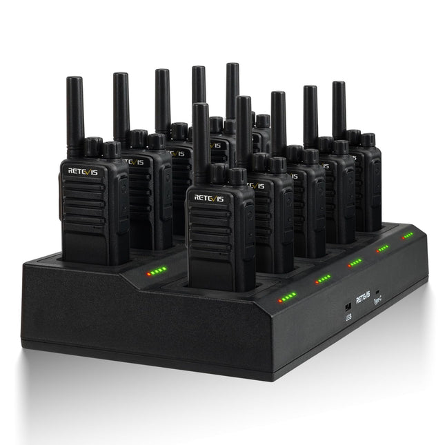 Retevis NR610 Two-Way Radio, Walkie Talkie with Intelligent AI Noise Cancellation, 10-in-1 Charger, Efficient Charging, Two-Way Power Supply, Two-Way Radio for School, Factory (10 PCS, Black)