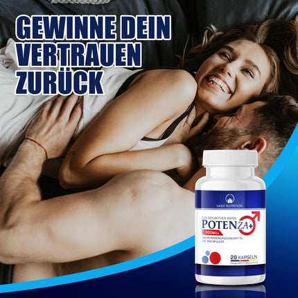 NEW: Potenza+ for men – Extra strong for men, immediate effect – New formula in premium quality – High dose with Maca, L-Arginine &amp; Zinc – Original capsules for optimal support