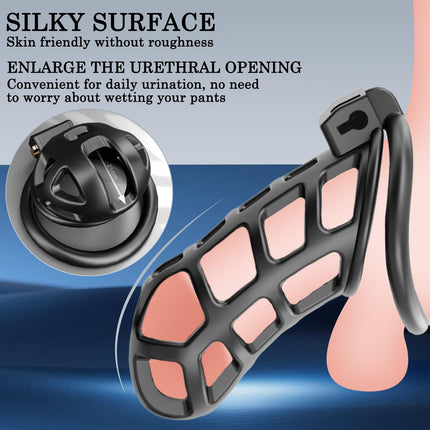 BDSMAGE Penis Cage Cobra 6.0, Chastity Cage Male Chastity Cage Chastity Belt for Men with 3 Testicle Rings, BDSM Toys Hard, BDSM Set Slave Sex Toys for Men Extreme (FLS - XL)