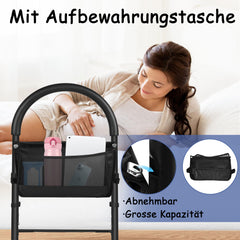 FIVMEN Standing Aid Bed Bed Rail for Seniors Height Adjustable Grab Bars Bed Entry Aid Bed Guard Rail Metal for Pregnant Women and Disabled People up to 150kg