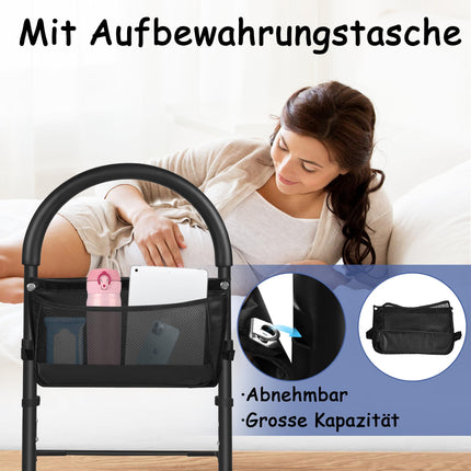 FIVMEN Standing Aid Bed Bed Rail for Seniors Height Adjustable Grab Bars Bed Entry Aid Bed Guard Rail Metal for Pregnant Women and Disabled People up to 150kg
