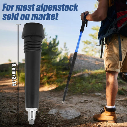 KHDULQ 4 pieces hiking pole tip rubber buffer, Nordic walking poles rubber buffer walking stick carbon mountaineering pole tip tip replacement pole tip, for hiking walking trekking asphalt gravel mountains