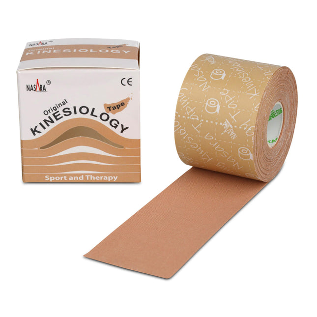 Nasara Original Kinesiology Physio Tape for Sports and Medicine, Roll Size 5cm x 5m, Beige