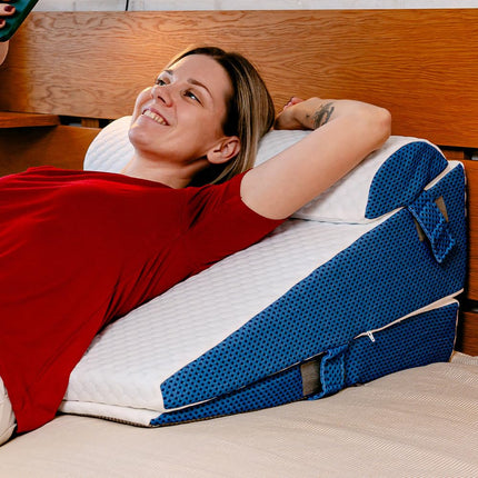 Ritalia® Wedge Pillow 3 Heights 60x60x30 cm | Back Cushion Bed and Vein Pillow | Ergonomic Seat Cushion Bed with Back Support, Ideal as a Wedge Pillow for Sleeping and Raising the Mattress
