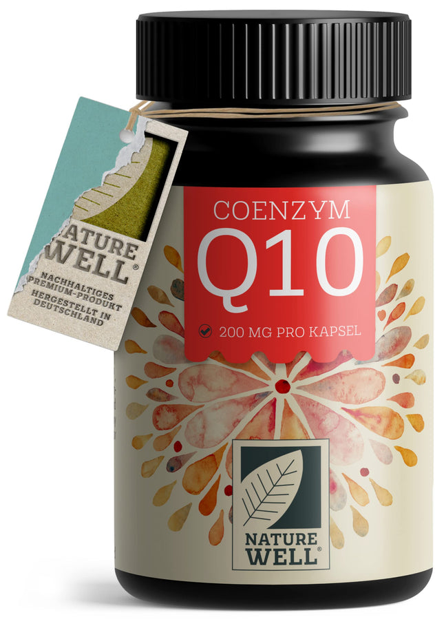 Q10 capsules high-dose 120x with 200mg coenzyme Q10 per capsule, high-quality coenzyme Q10 vegan from fermentation, without unwanted additives, supply for 4 months - NatureWell