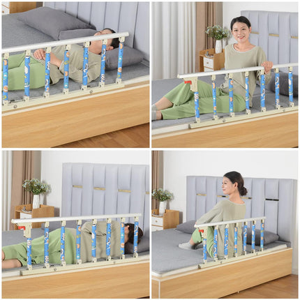 Bed rail, medical aid equipment, foldable bed rail safety side protection, steel bed rail with foam cushion for elderly seniors adults children, 7 vertical bars (size: 106x40cm)