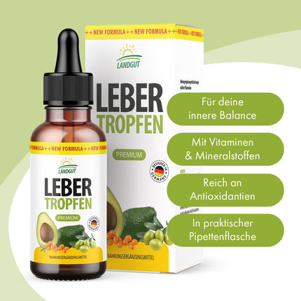 Landgut Liver Drops | Made from pure plant oils | Suitable for women and men | 30 ml content per bottle 1x