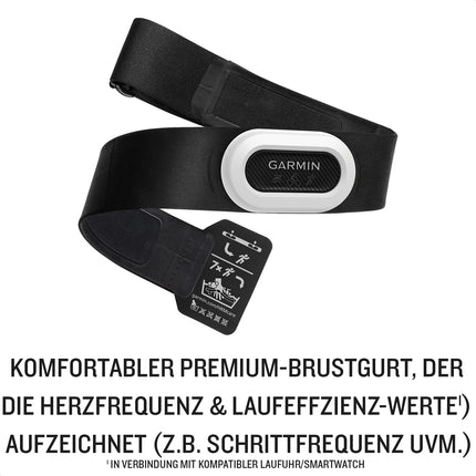 Garmin HRM-Pro Plus – chest strap for recording heart rate and running efficiency values ​​such as cadence and ground contact time, treadmill, ANT+ and Bluetooth technology