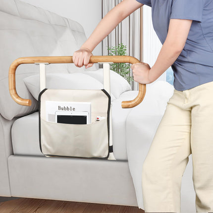 REAQER Adjustable Standing Aid Bed for Seniors Beds with Storage Bag Bed Rail Bed Handle Safety Strap Prevention of Falls