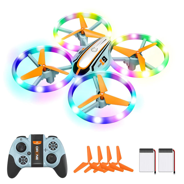 i9 Drone for Kids, RC Quadcopter with LED Lights, Headless Mode, Altitude Hold, 3D Flip and 2 Batteries, Toy Gifts for Boys Girls Beginners