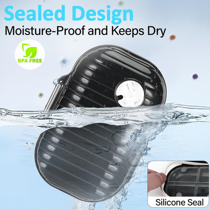 Lociban Pill Box, 2 Pack Pill Organizer, Portable Pill Box, Travel Pill Box, Medicine Box 7 Compartments, Pill Box, Tablet Dispenser for Fish Oils and Vitamins (Black)