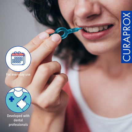 Curaprox Interdental Brushes CPS 06 prime, Refill, 8 pieces, 0.6 mm diameter, 2.2 mm effectiveness, turquoise, refill pack, without holder