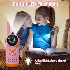 Selvim Walkie Talkies for Kids [3 KM Range &amp; 8 Channels], Walkie Talkie with LCD Screen, Rechargeable Toy for Indoor and Outdoor Activities, Gifts for 3-8 Year Old Boys and Girls