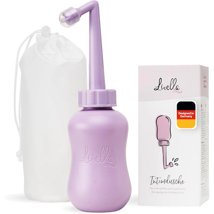 Livella | Intimate Shower in Purple (400 ml) – Developed in Germany – For gentle and hygienic cleansing of the intimate area – Increased well-being during the postpartum period – Ideal as a travel bidet and pod shower