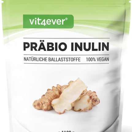 Prebio Inulin Powder - 1100 g (1.1 kg) - High in fiber - Prebiotic - Residue-controlled - Origin: Europe - Naturally derived from chicory root - 100% Vegan