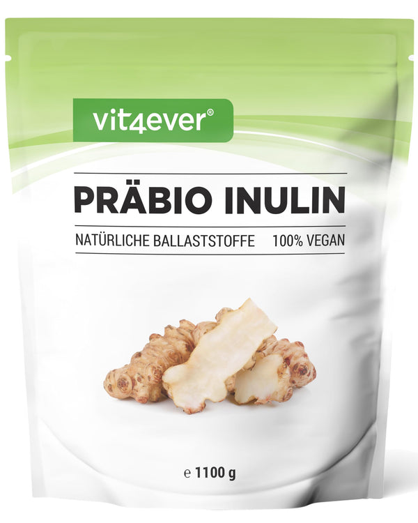 Prebio Inulin Powder - 1100 g (1.1 kg) - High in fiber - Prebiotic - Residue-controlled - Origin: Europe - Naturally derived from chicory root - 100% Vegan