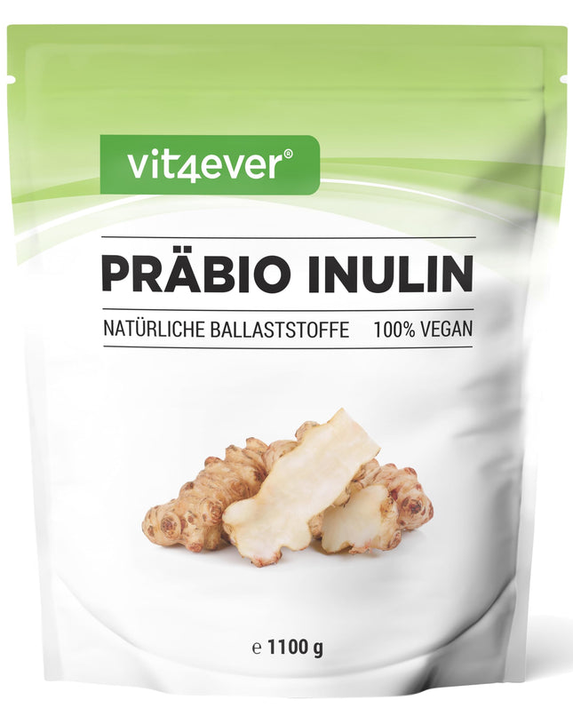 Prebio Inulin Powder - 1100 g (1.1 kg) - High in fiber - Prebiotic - Residue-controlled - Origin: Europe - Naturally derived from chicory root - 100% Vegan