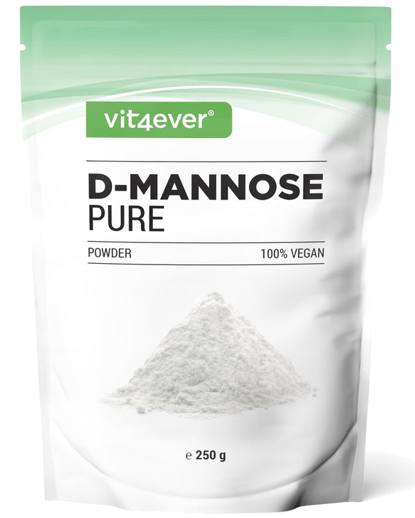 D-Mannose Powder - 250 g - (4.1 month supply) - From plant fermentation - Laboratory tested - Pure &amp; natural - No additives - Vegan