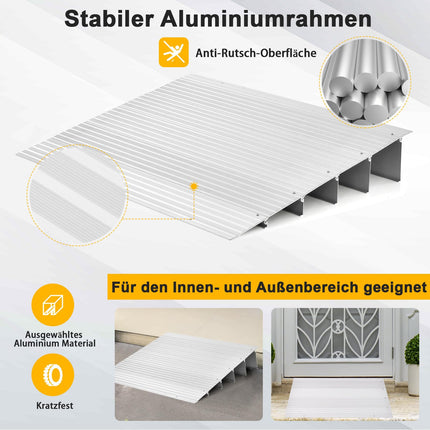 COSTWAY Door Threshold Ramp, Wheelchair Ramp Aluminum with Adjustable Ramp Design &amp; 317 kg Load Capacity, Curb Ramp Non-Slip for Wheelchairs, Strollers (13 cm Height)