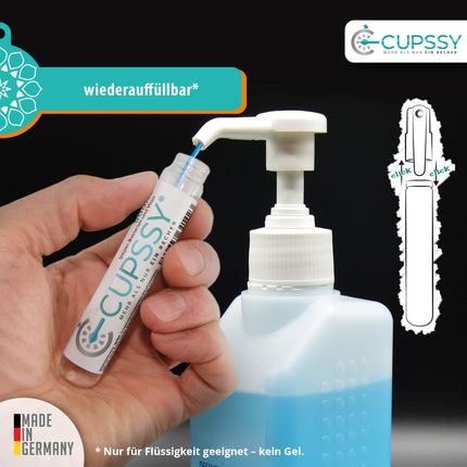 Disinfectant I Travel Disinfectant for Hands I Travel Gadgets I Disinfectant Skin I Hand Disinfection 99% Anti Bacteria + Leakage I Refillable + Gentle I Cupssy AirStick 3 X