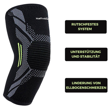 NativoDex Elbow Brace – Compression Brace for Elbow, Brace for Tennis Elbow, Golfer's Elbow, Tendonitis, Osteoarthritis, Sports - Arm Brace for Men and Women
