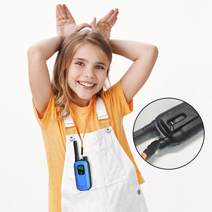Radioddity PR-T3 Walkie Talkie for Kids 16 Channels PMR446 Radio for 3-12 Year Old Children VOX with Flashlight 4KM Range for Adventure, Outdoor, Camping, 2 Pieces (Red &amp; Blue)