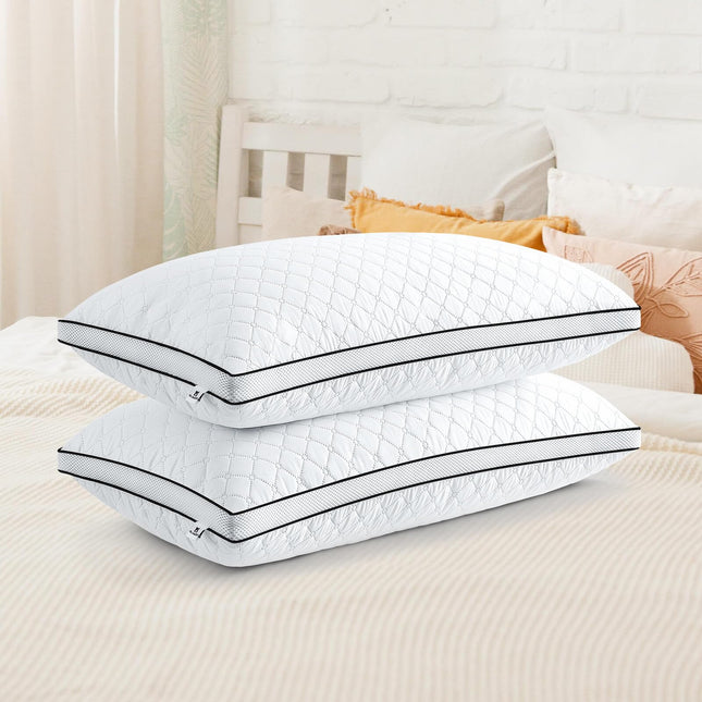 Slybear pillow 40x80 cm set of 2, orthopedic side sleeper pillow with premium filling, breathable neck pillow, sleeping, sitting, bed, sofa pillow for allergy sufferers, soft and supportive, washable
