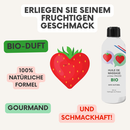Massage oil for sex/oil sex oil Edible lubricant gel for sex Erotic Intimate The intimate area Couple Adults Relaxing aphrodisiac toy toy oral. ORGANIC 100% natural (Strawberry)